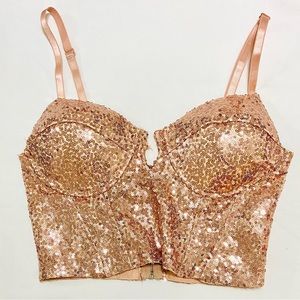 Love languaje sequin bustier rose gold